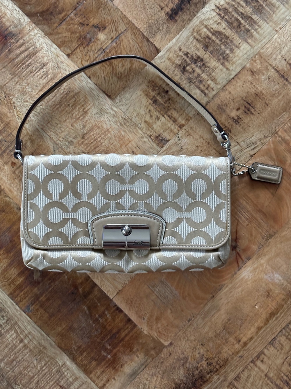 🤎💛Y2K COACH Kristin Op Art Large Wristlet Mini Bag & Wallet